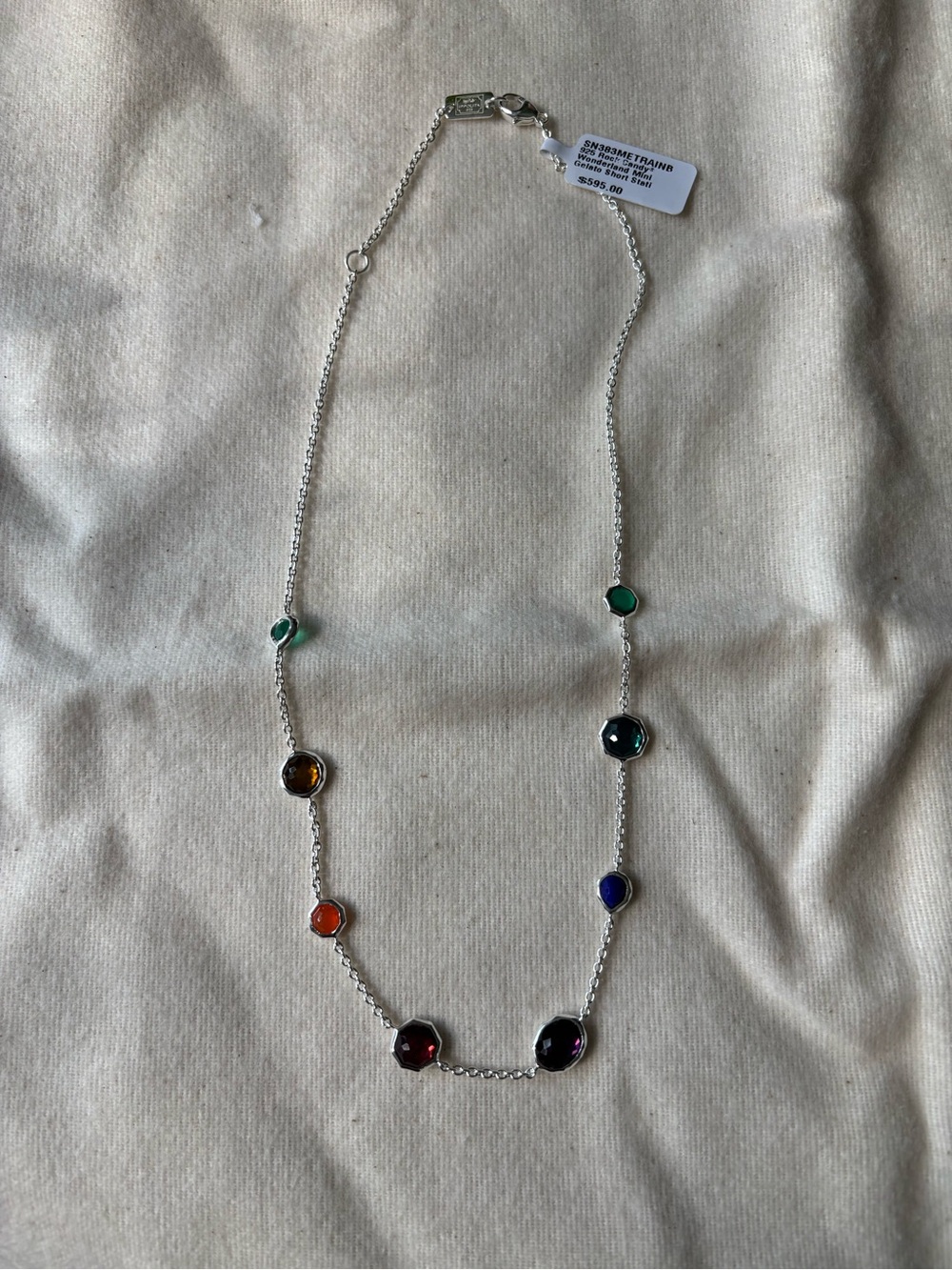 Ippolita Sterling Silver Necklace with Multicolor Gemstone Stations
